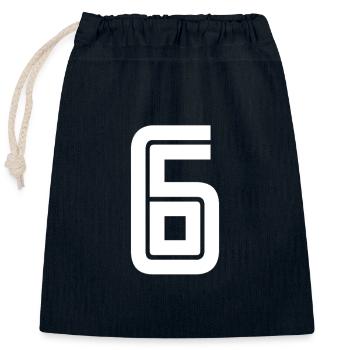 Maillot numéro 6 – Cadeau anniversaire 6 ans - Sac cadeau en coton avec cordon (25 x 30 cm) - bleu marine - Devant