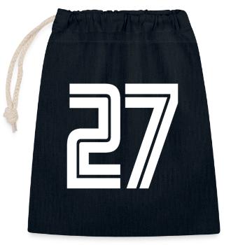 Maillot numéro 27 – Cadeau anniversaire 27 ans - Sac cadeau en coton avec cordon (25 x 30 cm) - bleu marine - Devant