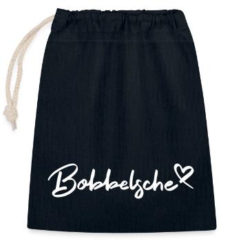 Bobbelsche / Hessisch / Baby - Verschließbarer Geschenkbeutel aus Baumwolle (25x30cm) - Navy - Vorne