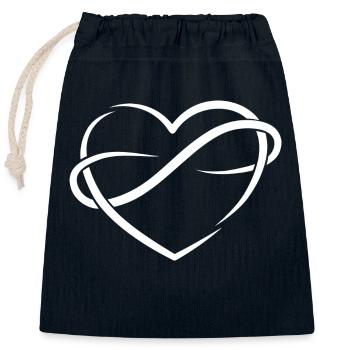 Polyamorous heart for dark fans - Closable cotton gift bag (25x30cm) - navy - Front