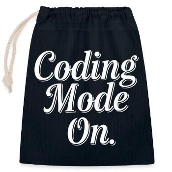 Coding Mode On 11 - Verschließbarer Geschenkbeutel aus Baumwolle (25x30cm) - Navy - Vorne