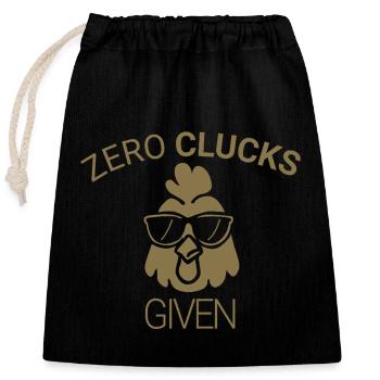 Zero clucks given - Verschließbarer Geschenkbeutel aus Baumwolle (25x30cm) - Schwarz - Vorne
