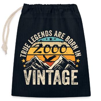 Vintage 2000 Vintage 2000 Birthday Gift - Closable cotton gift bag (25x30cm) - navy - Front