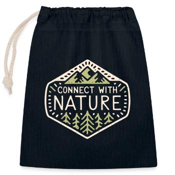 Connect with nature - Closable cotton gift bag (25x30cm) - navy - Front