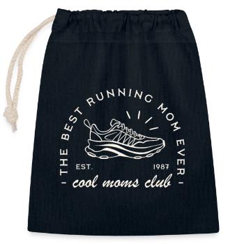 Maman run club coureuse running marathonienne - Sac cadeau en coton avec cordon (25 x 30 cm) - bleu marine - Devant