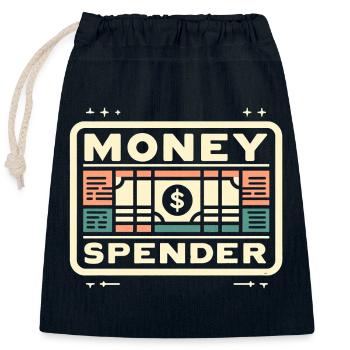 Money Spender 6 - Verschließbarer Geschenkbeutel aus Baumwolle (25x30cm) - Navy - Vorne