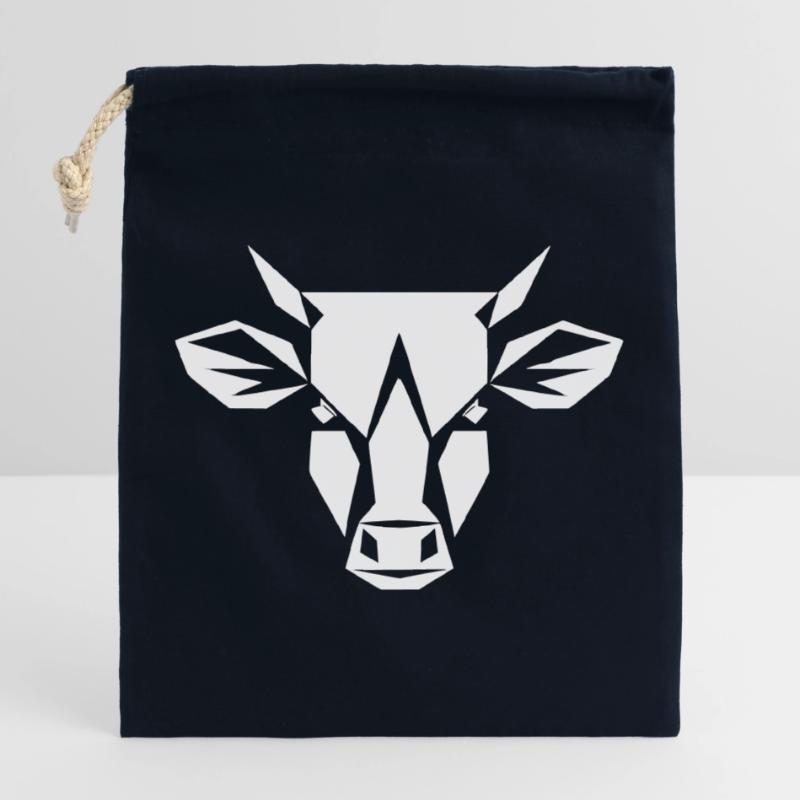 Polygone de taureau - Conception agricole Sac cadeau en coton avec cordon (25 x 30 cm)