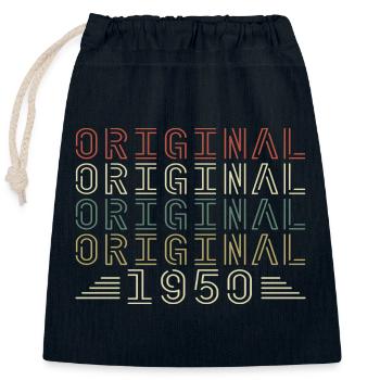 Original 1950er Jahre Vintage Retro Geburtstagsgeschenk - Verschließbarer Geschenkbeutel aus Baumwolle (25x30cm) - Navy - Vorne