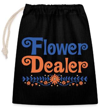 Flower Dealer 4 - Verschließbarer Geschenkbeutel aus Baumwolle (25x30cm) - Schwarz - Vorne