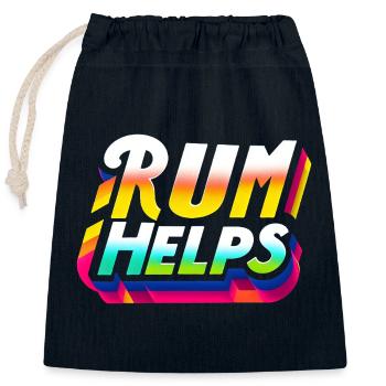 Rum Helps 9 - Verschließbarer Geschenkbeutel aus Baumwolle (25x30cm) - Navy - Vorne