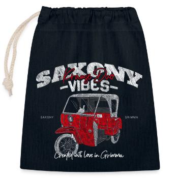 Saxony Vibes - Grimma Vibes - Krause Duo Kult - Verschließbarer Geschenkbeutel aus Baumwolle (25x30cm) - Navy - Vorne