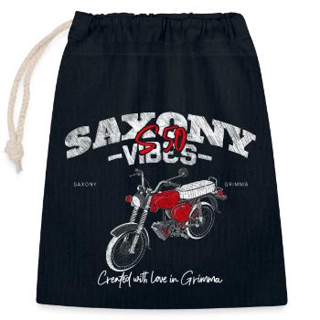 Saxony Vibes - Grimma Vibes - S50 - S51 - Simson - Verschließbarer Geschenkbeutel aus Baumwolle (25x30cm) - Navy - Vorne