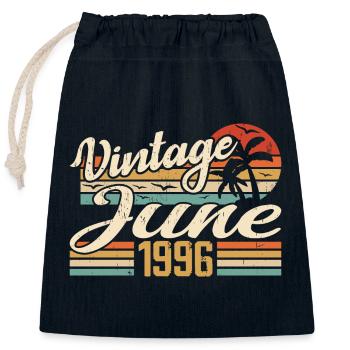 Juni 1996 Geburtstag 1996 Retro 1996 Juni 1996 - Verschließbarer Geschenkbeutel aus Baumwolle (25x30cm) - Navy - Vorne