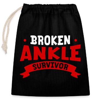 Broken Ankle Survivor 2 - Verschließbarer Geschenkbeutel aus Baumwolle (25x30cm) - Schwarz - Vorne