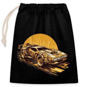 cybercar - Closable cotton gift bag (25x30cm) - black - Front