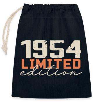 Né en 1954 | Vintage 1954 Anniversaire Rétro - Sac cadeau en coton avec cordon (25 x 30 cm) - bleu marine - Devant