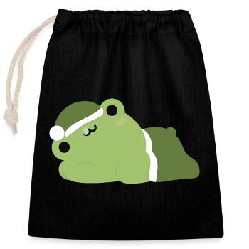 Tired Frog - Closable cotton gift bag (25x30cm) - black - Front