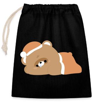 Tired Beaver - Closable cotton gift bag (25x30cm) - black - Front
