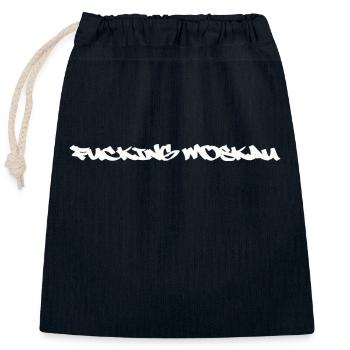 F..ing Moskau Tag - Verschließbarer Geschenkbeutel aus Baumwolle (25x30cm) - Navy - Vorne