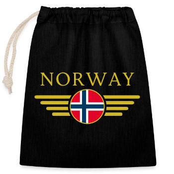 I Love Norway, Elegance Style Design T-Shirt - Closable cotton gift bag (25x30cm) - black - Front