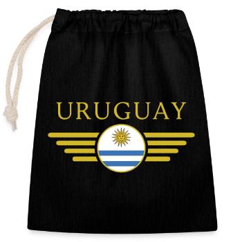 Ich liebe Uruguay, Eleganz Stil Design T-Shirt - Verschließbarer Geschenkbeutel aus Baumwolle (25x30cm) - Schwarz - Vorne