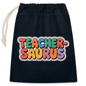 Teacher-saurus 10 - Verschließbarer Geschenkbeutel aus Baumwolle (25x30cm) - Navy - Vorne
