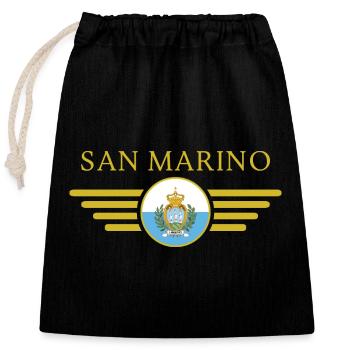 I Love San Marino, Elegance Style Design T-Shirt - Closable cotton gift bag (25x30cm) - black - Front