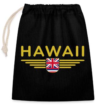 Hawaii Fan T-Shirt – Aloha Style - Closable cotton gift bag (25x30cm) - black - Front