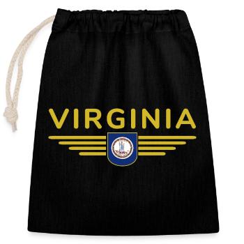 Virginia Fan Shirt – American Spirit - Verschließbarer Geschenkbeutel aus Baumwolle (25x30cm) - Schwarz - Vorne