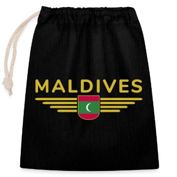 Maldives Fans: Exclusive Shirts - Closable cotton gift bag (25x30cm) - black - Front