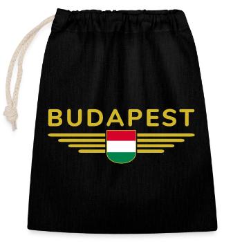 Budapest Ungarn Fan, Outfit T Shirt Design - Verschließbarer Geschenkbeutel aus Baumwolle (25x30cm) - Schwarz - Vorne