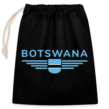 Botswana T-Shirt für Fans - Verschließbarer Geschenkbeutel aus Baumwolle (25x30cm) - Schwarz - Vorne