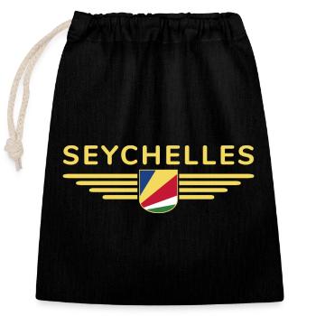 Seychelles fans: T-shirts for island dreams - Closable cotton gift bag (25x30cm) - black - Front