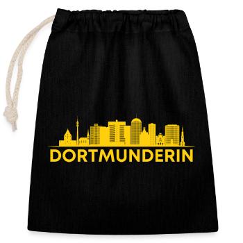 Dortmunder! Dortmund, my city! - Closable cotton gift bag (25x30cm) - black - Front