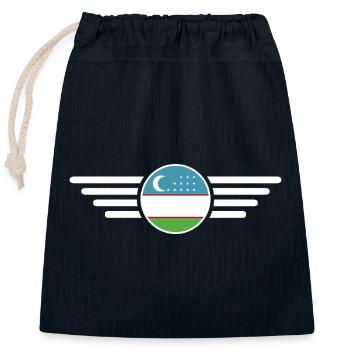 J’aime l’Ouzbékistan, T-shirt design de style élégance - Sac cadeau en coton avec cordon (25 x 30 cm) - bleu marine - Devant
