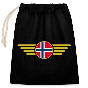 I Love Norway, Elegance Style Design T-Shirt - Closable cotton gift bag (25x30cm) - black - Front