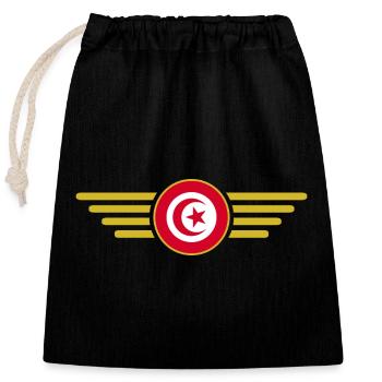 Ich liebe Tunesien, Eleganz Stil Design T-Shirt - Verschließbarer Geschenkbeutel aus Baumwolle (25x30cm) - Schwarz - Vorne