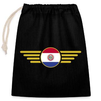 Ich liebe Paraguay, Eleganz Stil Design T-Shirt - Verschließbarer Geschenkbeutel aus Baumwolle (25x30cm) - Schwarz - Vorne