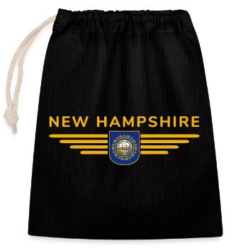 New Hampshire Fan T-Shirt – Must-have! - Closable cotton gift bag (25x30cm) - black - Front