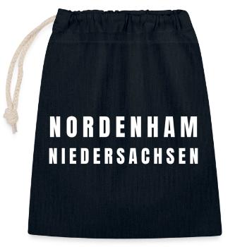 Nordenham Niedersachsen - Verschließbarer Geschenkbeutel aus Baumwolle (25x30cm) - Navy - Vorne
