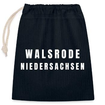 Walsrode Niedersachsen - Verschließbarer Geschenkbeutel aus Baumwolle (25x30cm) - Navy - Vorne