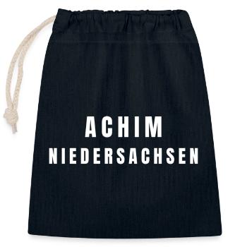 Achim, Basse-Saxe - Sac cadeau en coton avec cordon (25 x 30 cm) - bleu marine - Devant