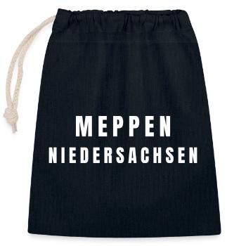 Meppen, Basse-Saxe - Sac cadeau en coton avec cordon (25 x 30 cm) - bleu marine - Devant