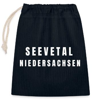 Seevetal⁠ Niedersachsen - Verschließbarer Geschenkbeutel aus Baumwolle (25x30cm) - Navy - Vorne