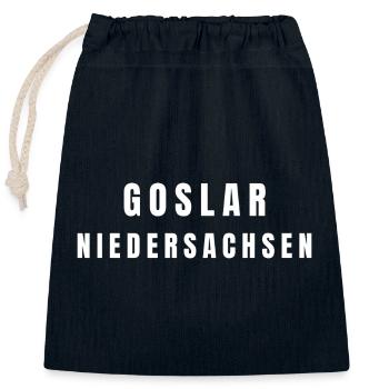 Goslar Niedersachsen - Verschließbarer Geschenkbeutel aus Baumwolle (25x30cm) - Navy - Vorne