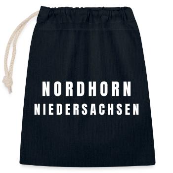 Nordhorn Niedersachsen - Verschließbarer Geschenkbeutel aus Baumwolle (25x30cm) - Navy - Vorne