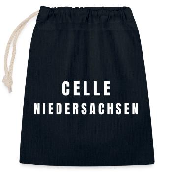Celle Niedersachsen - Verschließbarer Geschenkbeutel aus Baumwolle (25x30cm) - Navy - Vorne