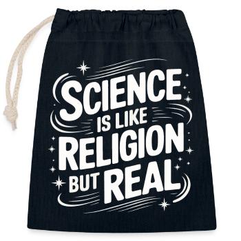 Atheism, Atheist, Anti-Religion, Agnostic - Closable cotton gift bag (25x30cm) - navy - Front