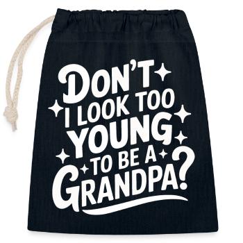 Papy Grand-père Famille Fête des pères - Sac cadeau en coton avec cordon (25 x 30 cm) - bleu marine - Devant