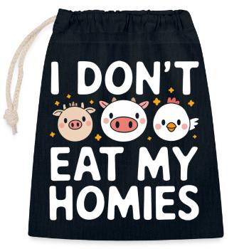 Vegetarisch Vegan Veggie Vegetarier - Verschließbarer Geschenkbeutel aus Baumwolle (25x30cm) - Navy - Vorne